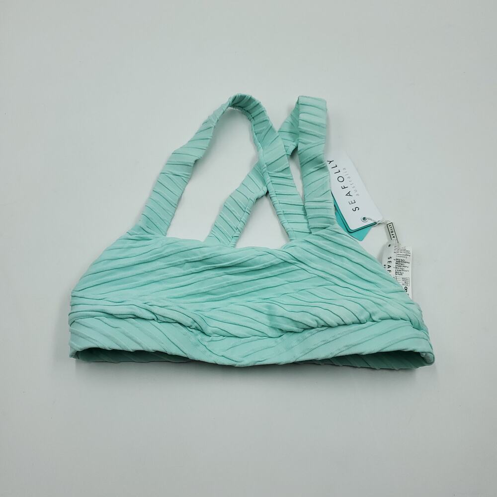 Fresh Water Crop Bikini Top by Seafolly Size 4 - Picture 1 of 9